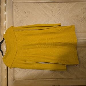 Alfani Asymetrical Metallic Gold Cowl Neck Dress. Size Large.